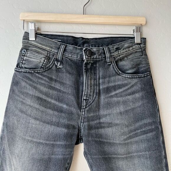 R13 Black Flare Wide Leg Jeans with Distressed Details - Picture 3 of 10